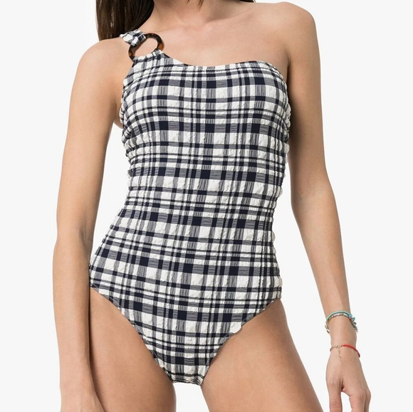 Solid & Striped The Juliana One Piece Swimsuit/ Bodysuit in Puckered Madras - Picture 1 of 10